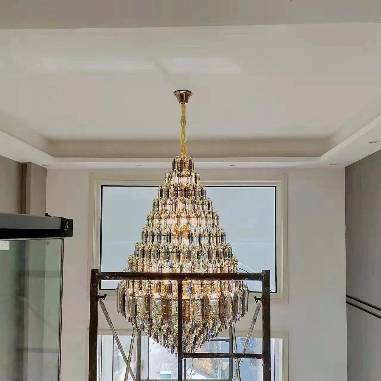 Staircase/Foyer Chandelier With High Clarity Crystals Luxury Ceiling Light