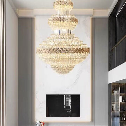 Extra Large Multi-layers Gold Luxury Crystal Chandelier Modern Empire Decrative Crystal Light