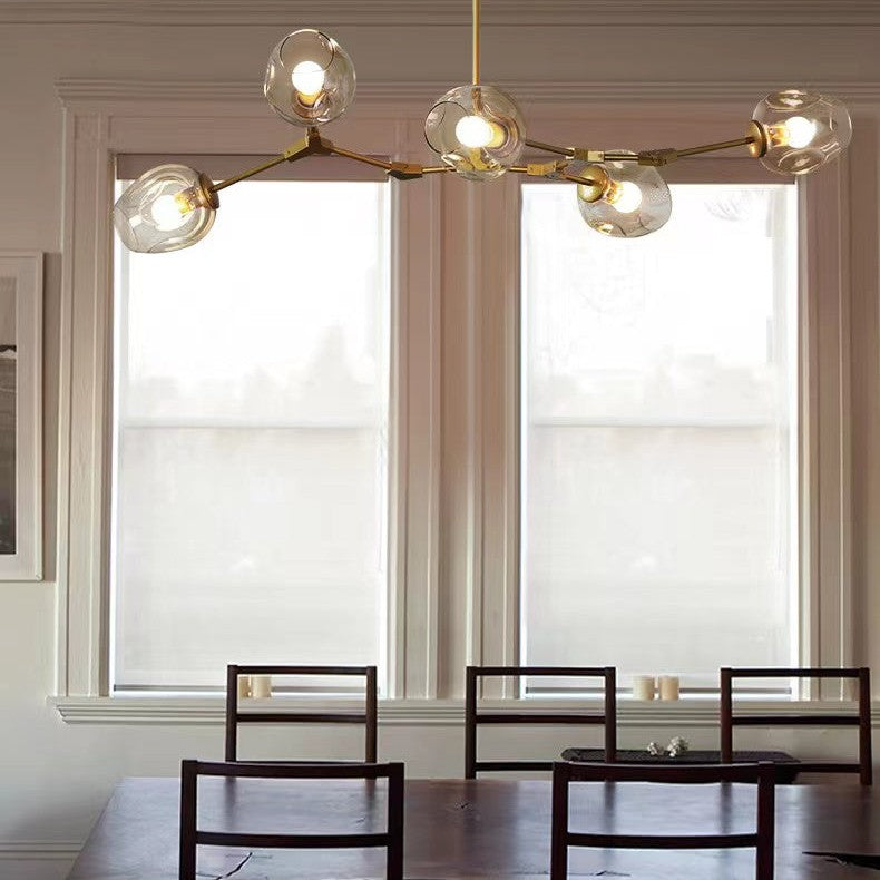 Extra Large Industrial Fashion Branch Multiple Glass Pendant Chandelier for Living/Dining Room