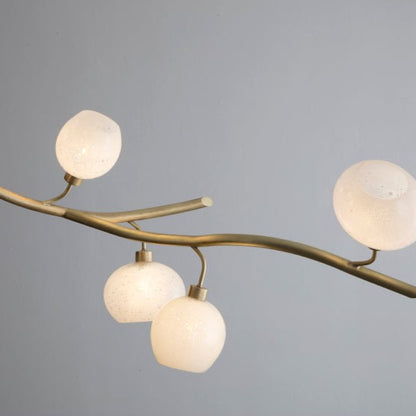 Modern Linear Brass Branches Chandelier for Dining Room