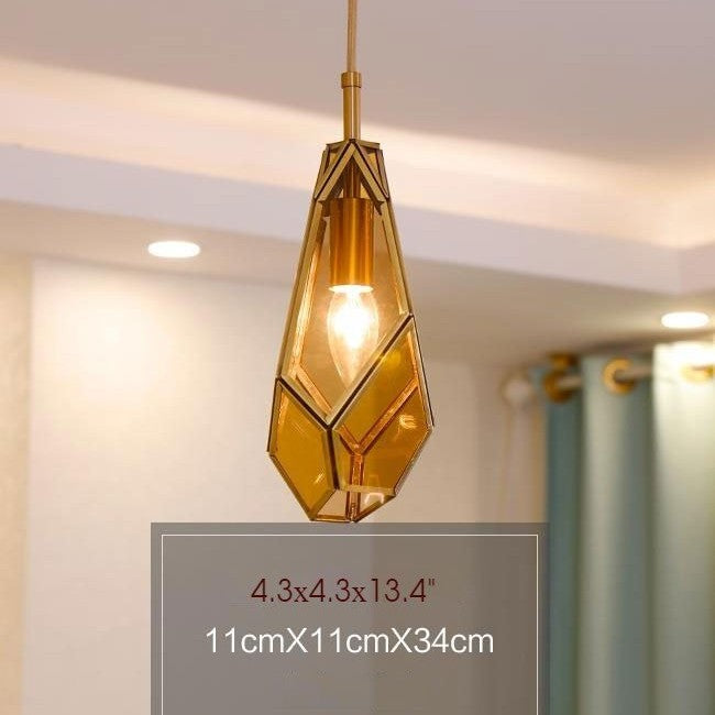 Deniselamp® Gold Art Deco Diamond Pendant Lamp & Chandelier