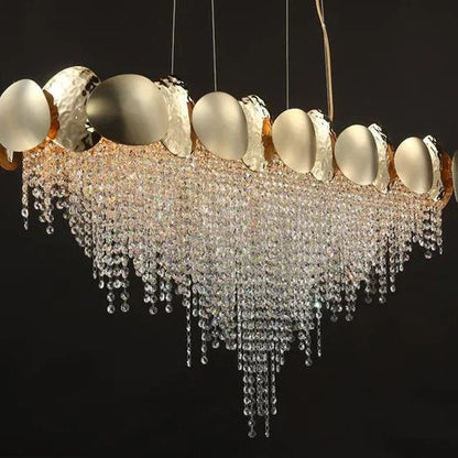 Amadeo Oval Brass Crystal Chandelier