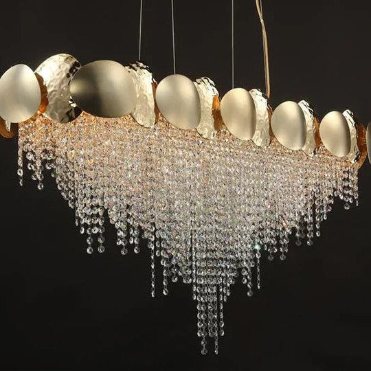 Amadeo Oval Brass Crystal Chandelier