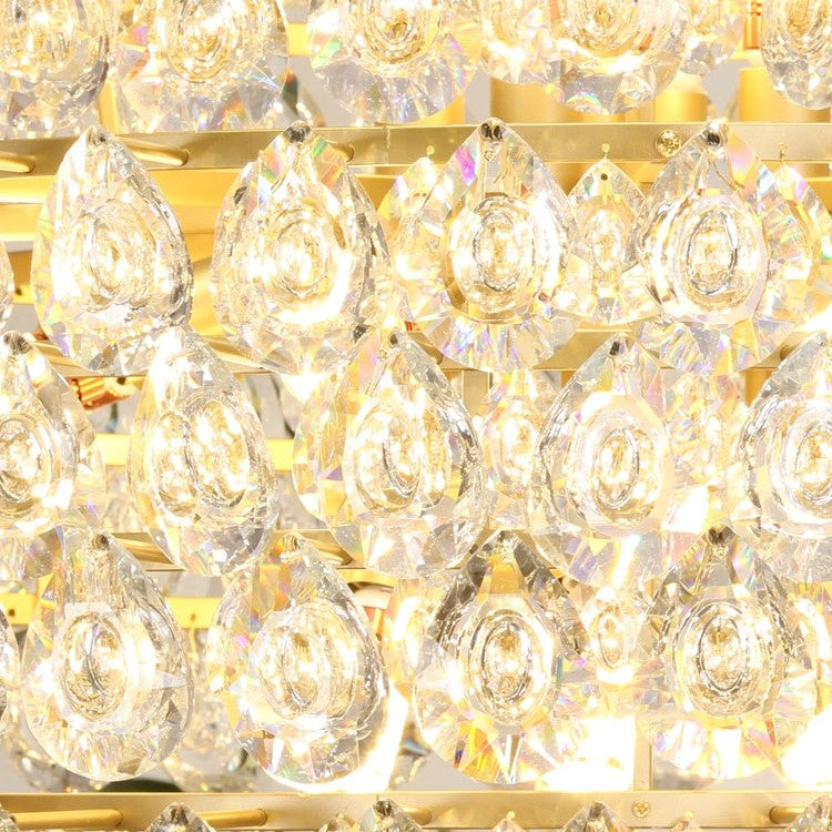 New Modern Tiers Raindrop Crystal Chandelier for Living/Dining Room/Bedroom/Cafe