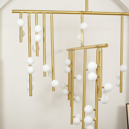 Brass Glass Drop Chandelier