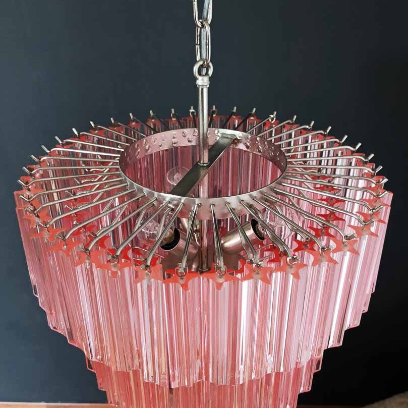 Murano Chandelier – 112 prisms – Pink