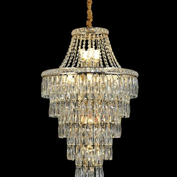 Magnificent Extra Large Foyer Hall Chandelier Tiered Crystal Ceiling Lighting Fixture For Living Room Decor