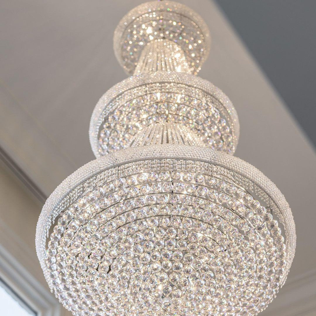 Luxury Crystal Chandelier for Grand Villa Hall and Duplex Staircase Lighting