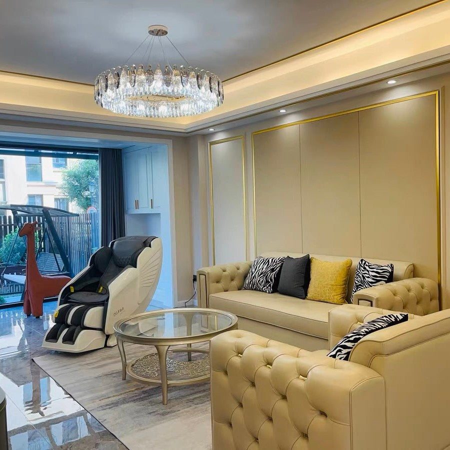 Luxurious K9 Crystal Chandelier in Brass/Silver Finish | Modern Ceiling Light Fixtures