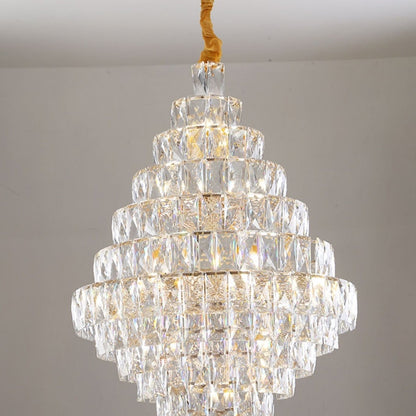 Extra Large Foyer Pure Crystal Ceiling Light Fixture Living Room Entrance Staircase Chandelier