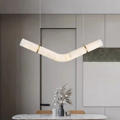 Alabaster Kitchen Round Tube Pendant Lighting