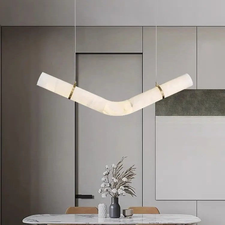 Alabaster Kitchen Round Tube Pendant Lighting