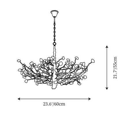 Gemstone Branch Chandelier with Artistic Design for Bedroom or Living Room