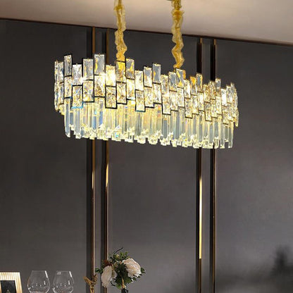 Palo clear Linear Chandelier for Kitchen Island