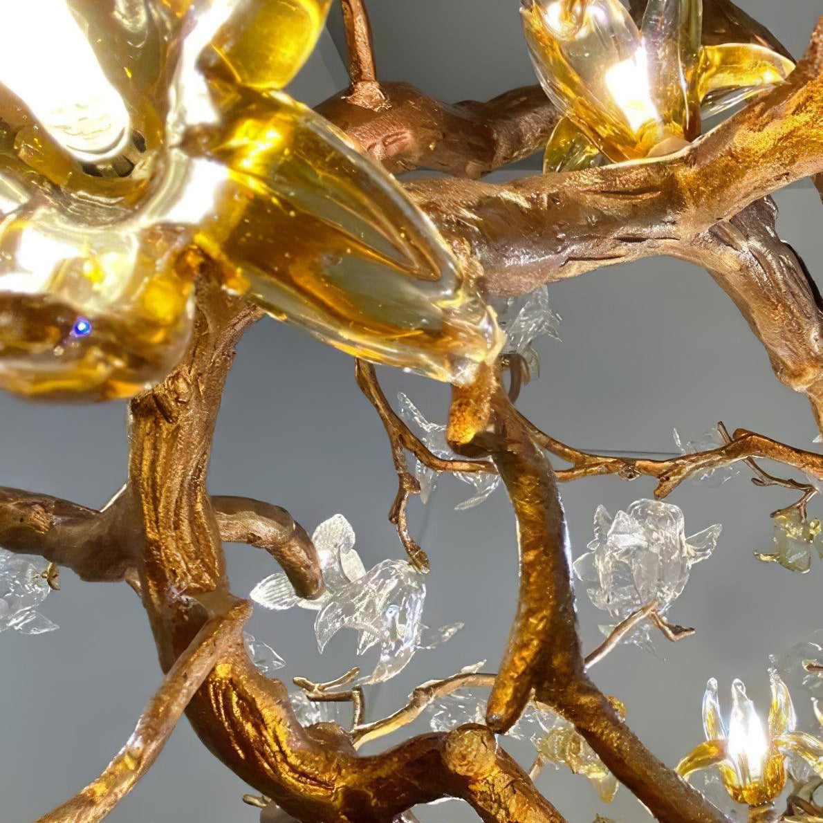 Brass Maple Branch Chandelier