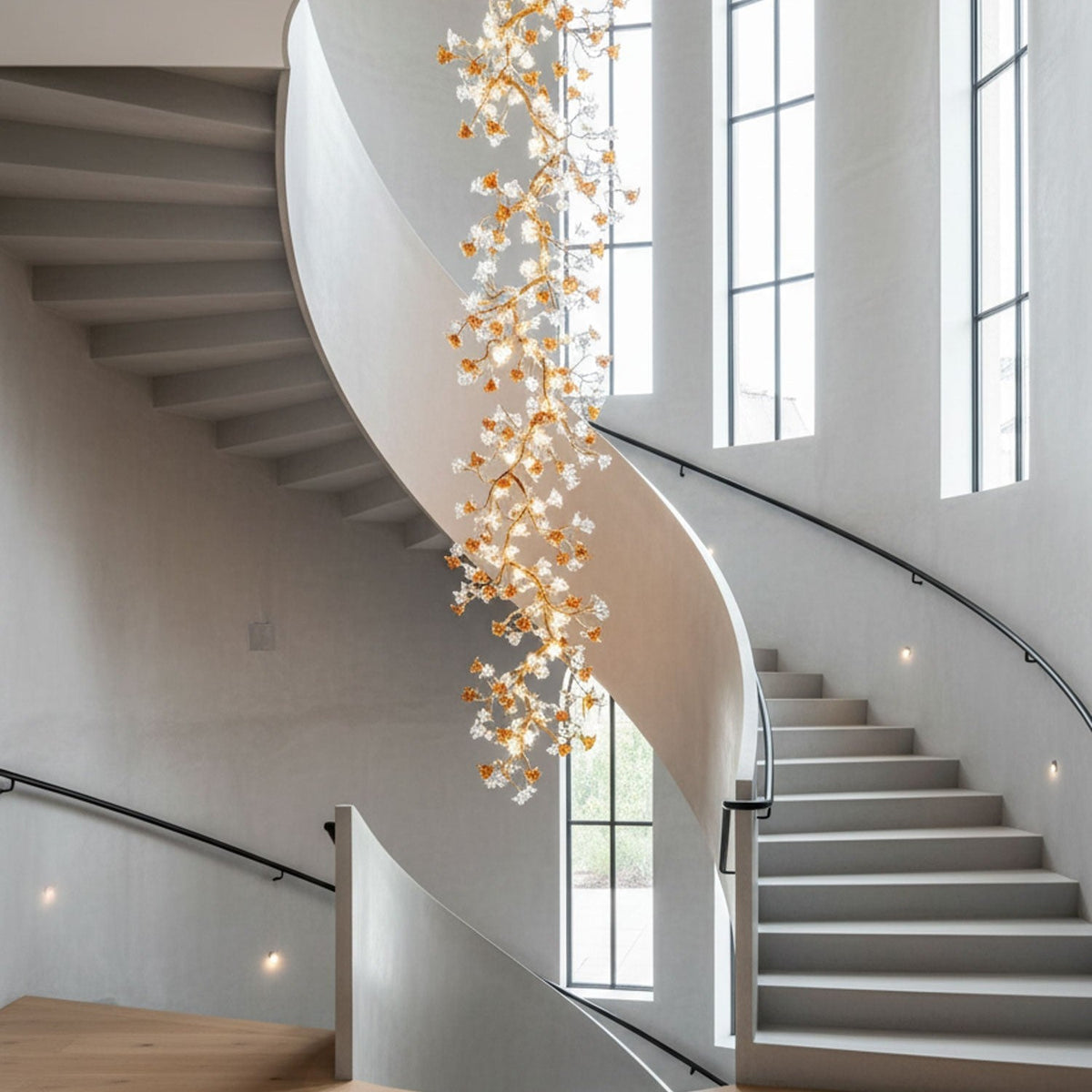 Brass Maple Branch Chandelier