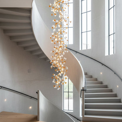 Brass Maple Branch Chandelier