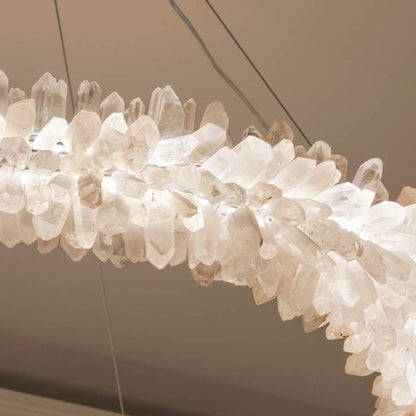 Modern Round/Oval/Linear/Square Natural Crystal Chandelier