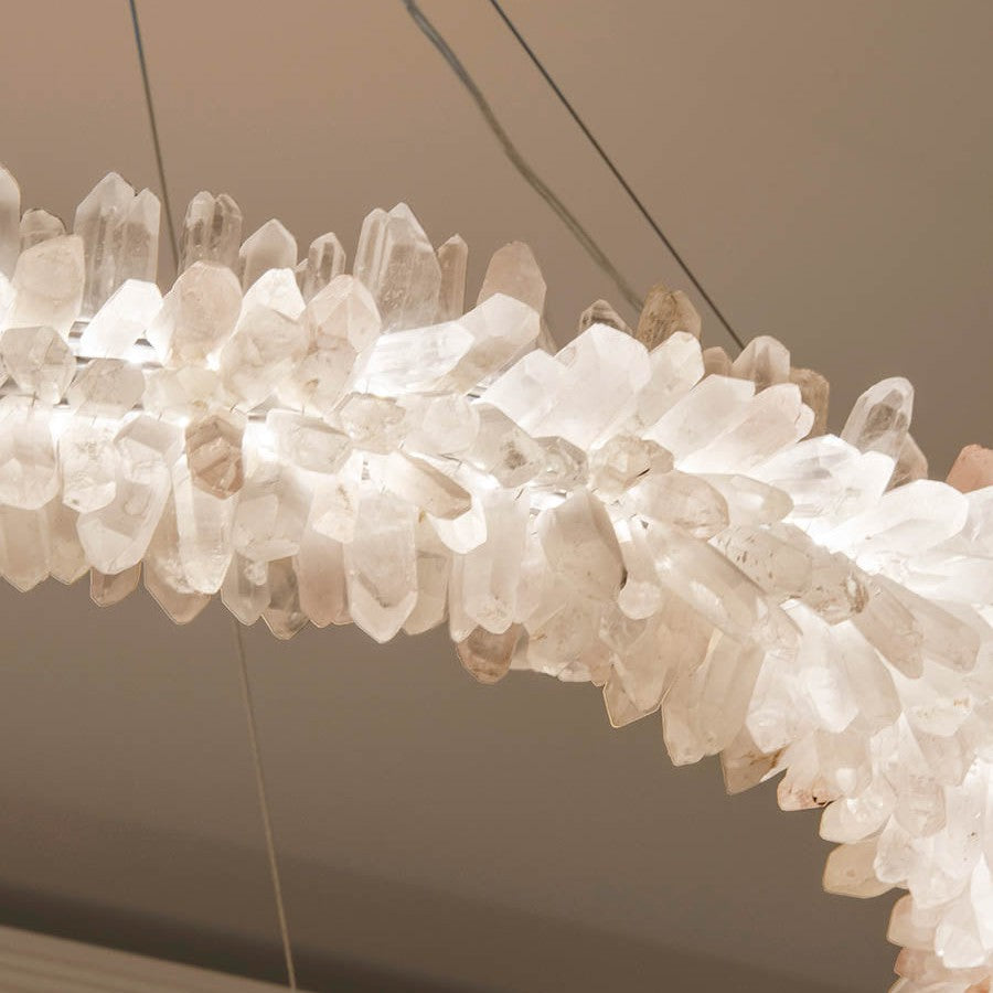 Modern Round/Oval/Linear/Square Natural Crystal Chandelier