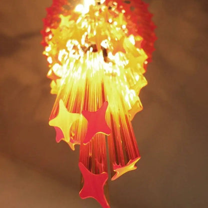 Murano Chandelier – Spiral – 86 prisms – Amber
