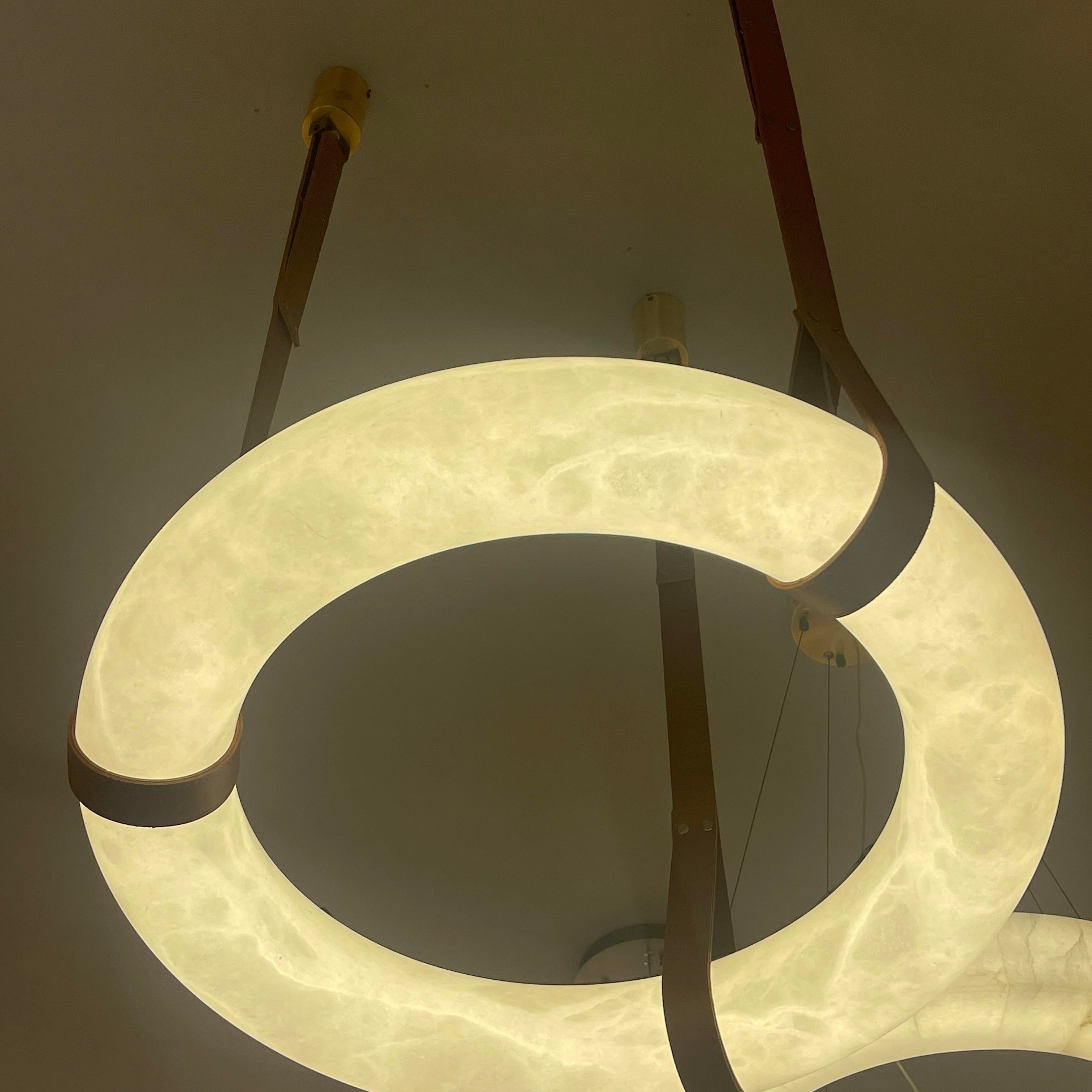 Theseus Alabaster Lorry Oslo Art Chandelier 8 Size