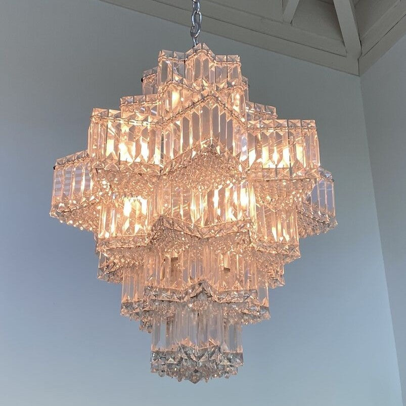 Fashion Star Shaped Chandelier Crystal Ceiling Light Fixture For Small Living Room/ Bedroom