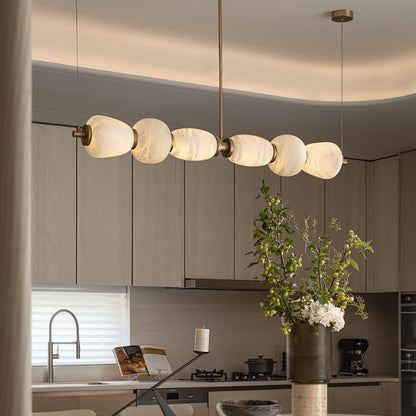 Alabaster Pebble Linear Chandelier