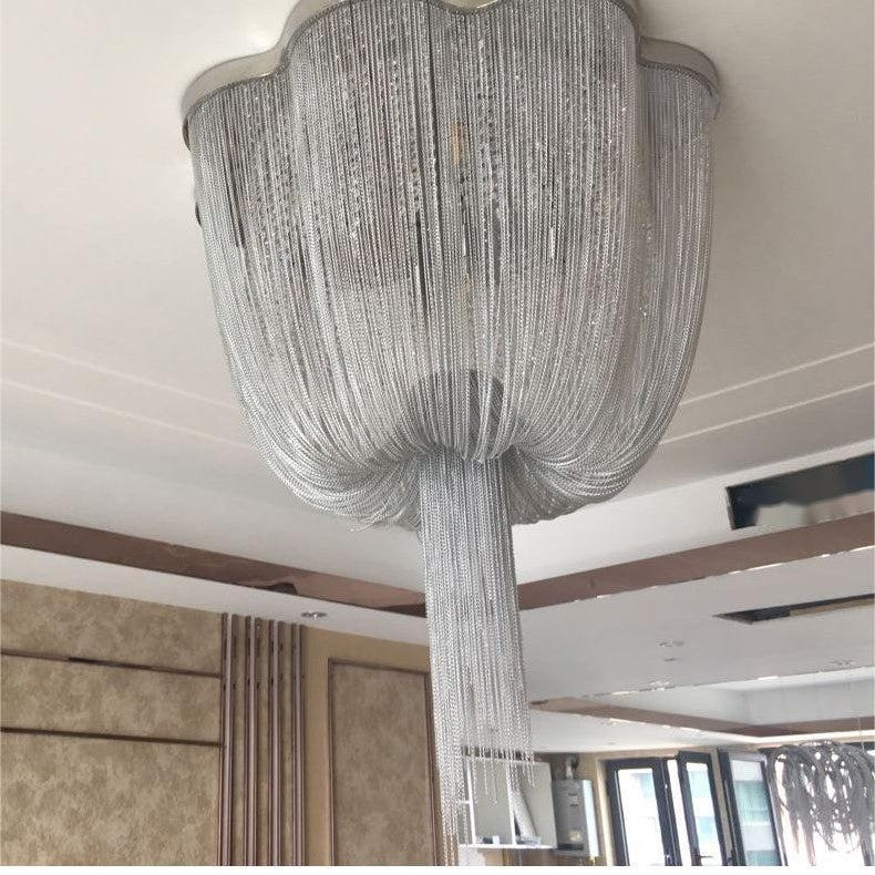 Tassel chandelier Silver 6/8 Lights
