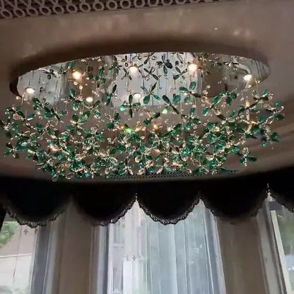 Luxury Crystal Flower Chandelier For Dining Room/Living Room