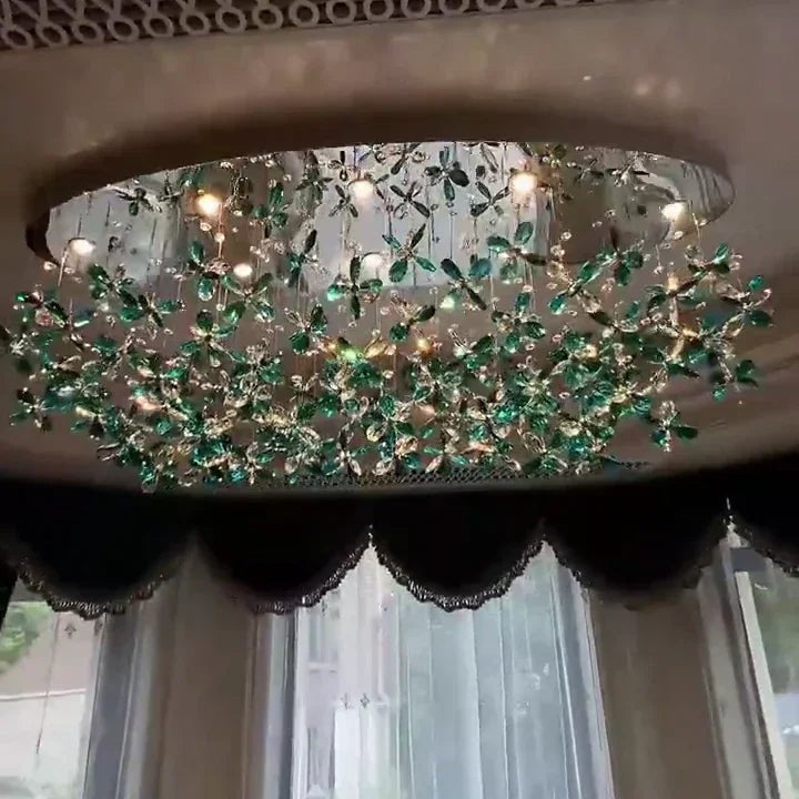 Luxury Crystal Flower Chandelier For Dining Room/Living Room