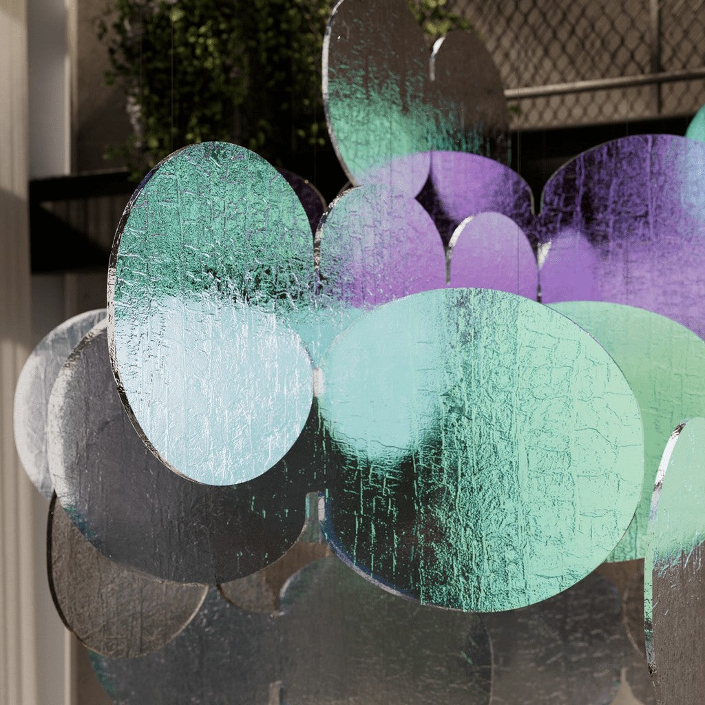 Clouds Iridescent Disc Chandelier