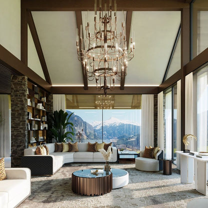 Luxury 5-Tier Crystal Rods  Luxury Gala Chandelier