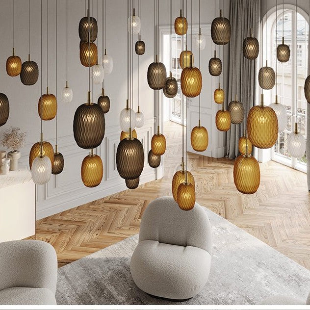 Galaxy Chromatic Gem Drop Spiral  Chandelier