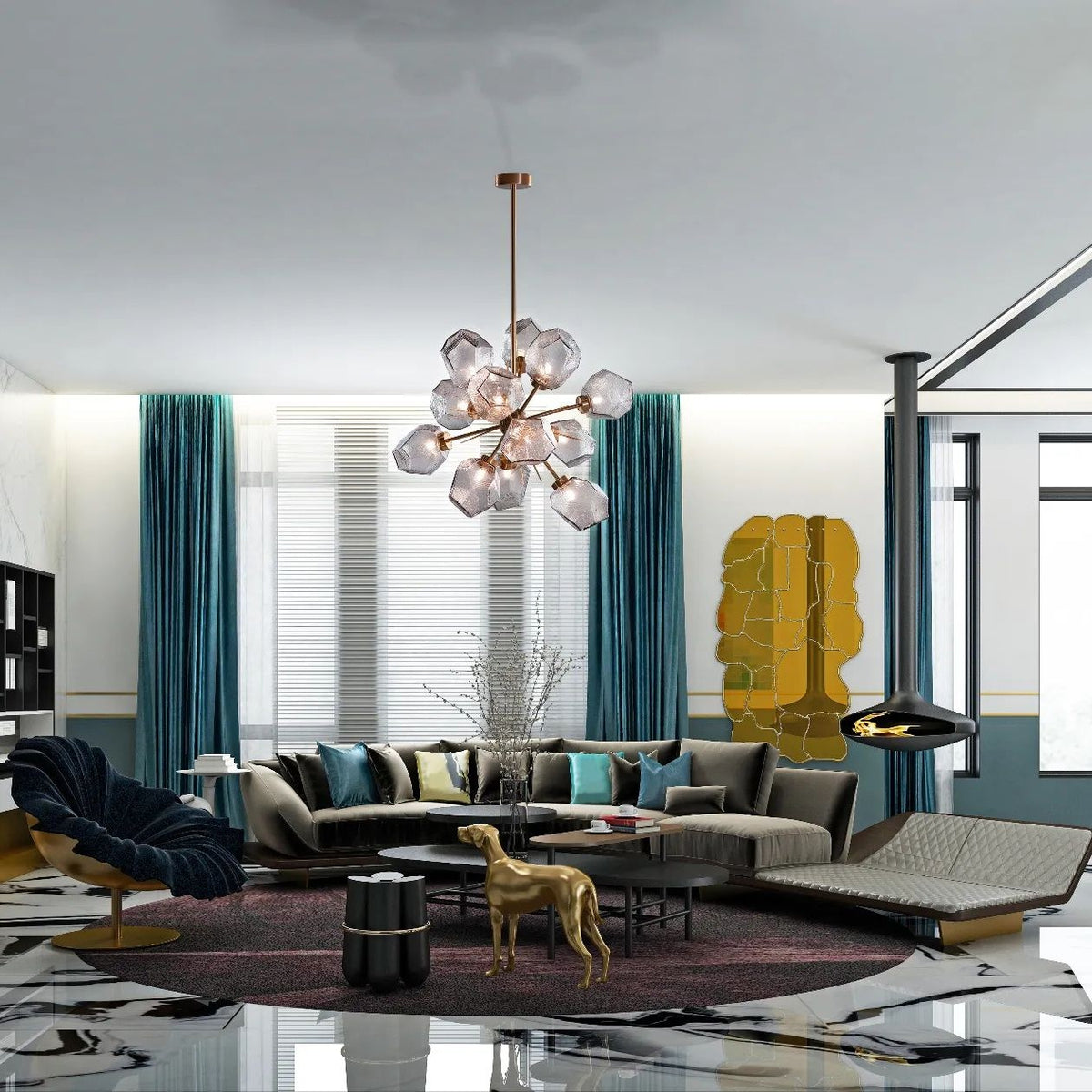 Honeycomb Crystal Chandelier