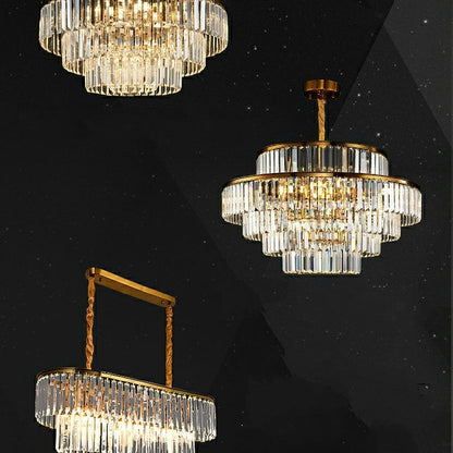2022 New Style Round Crystal Chandelier Modern Gold Ceiling Light Fixture For Living/ Bedroom