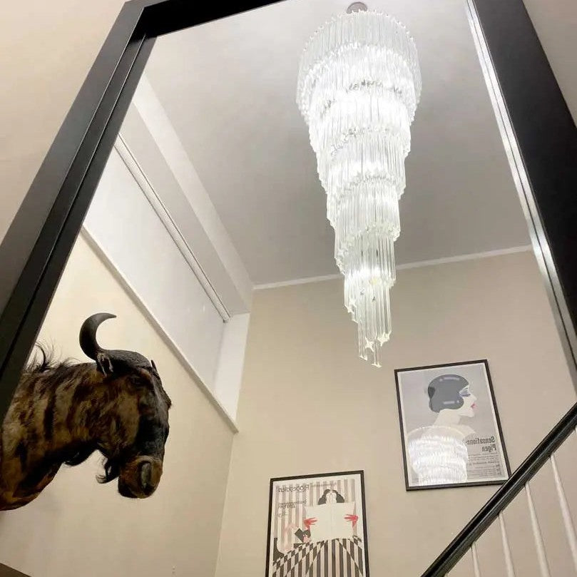 Murano Chandelier – Spiral – 215 prisms – Transparent