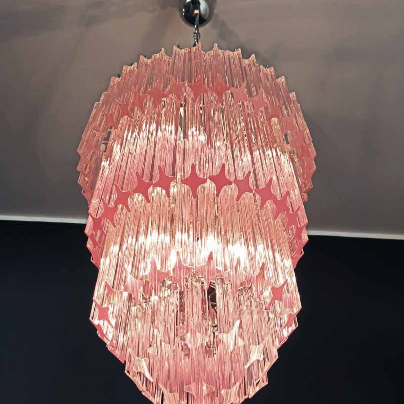 Murano Chandelier – 112 prisms – Pink