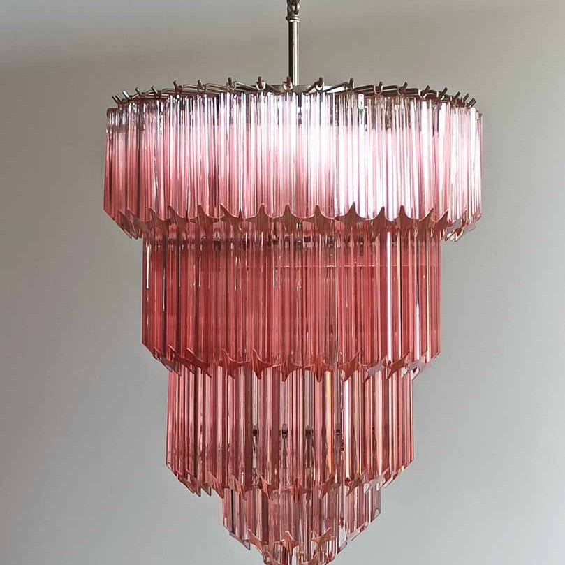Murano Chandelier – 112 prisms – Pink