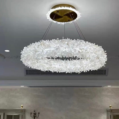 Modern Round/Oval/Linear/Square Natural Crystal Chandelier