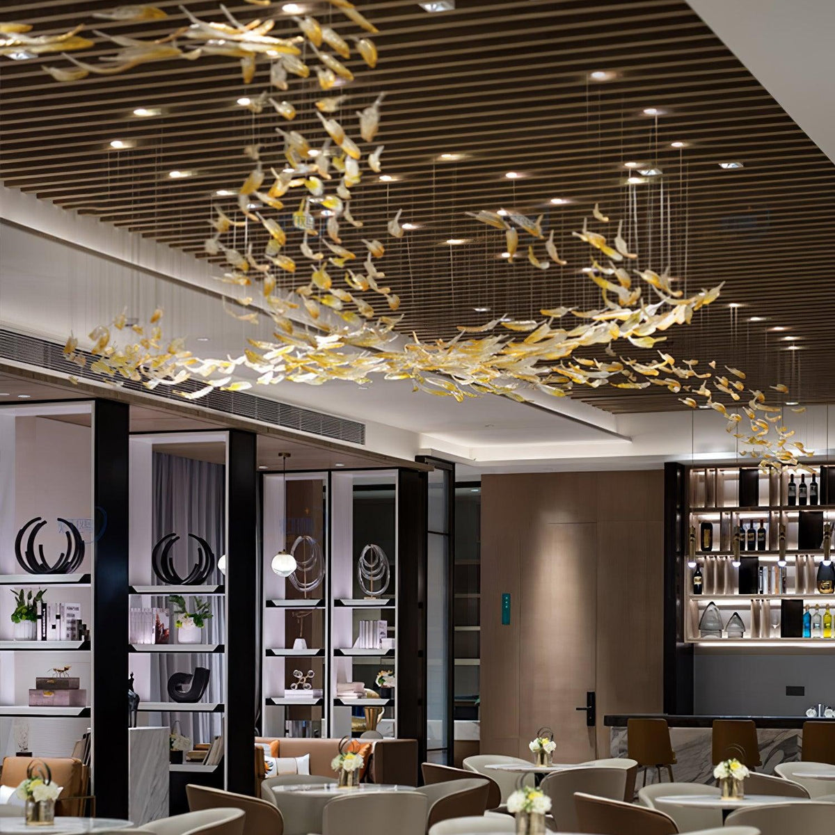 Glass Feathers Chandelier