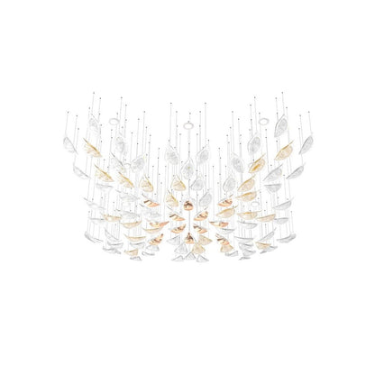 Floating Leaves Meteor Shower Crystal Spiral Chandelier