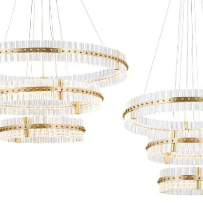Denise Aquinox 3-Tier Round Crystal Ring LED Chandelier