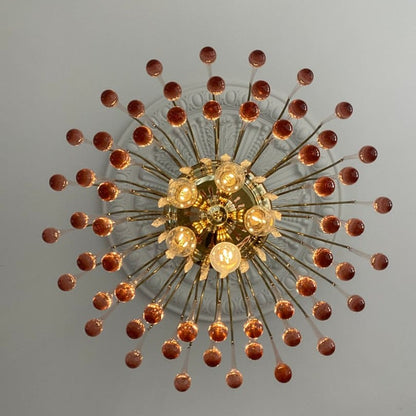 Vintage – Murano Teardrops Chandelier – 70s – Pink prisms