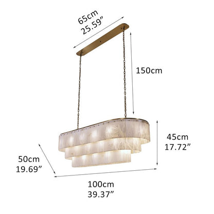 Stairwell Luxury Modern LED High Ceiling Large Alabaster Chandelier