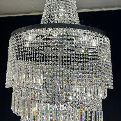 Modern Crystal Tassel Chandelier for Foyer/Staircase