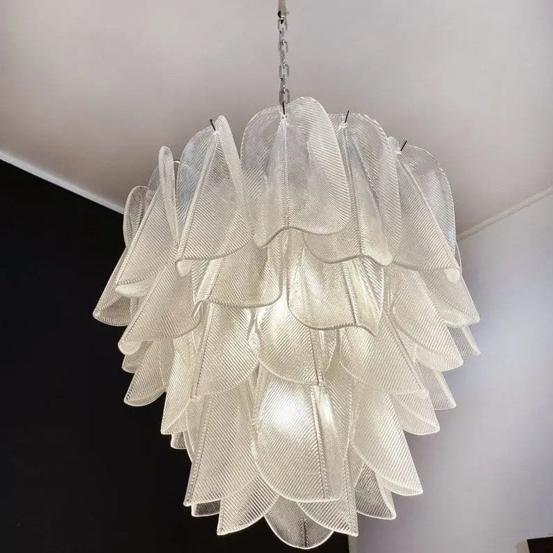 Murano Chandelier – Rondini – 41 glass leaves – Transparent