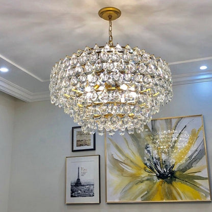 New Modern Tiers Raindrop Crystal Chandelier for Living/Dining Room/Bedroom/Cafe