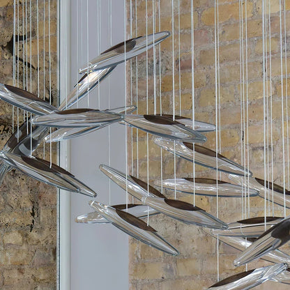 Modern Crystal Whispers LED Floating Light Fixture Artistic Chandelier for Hall