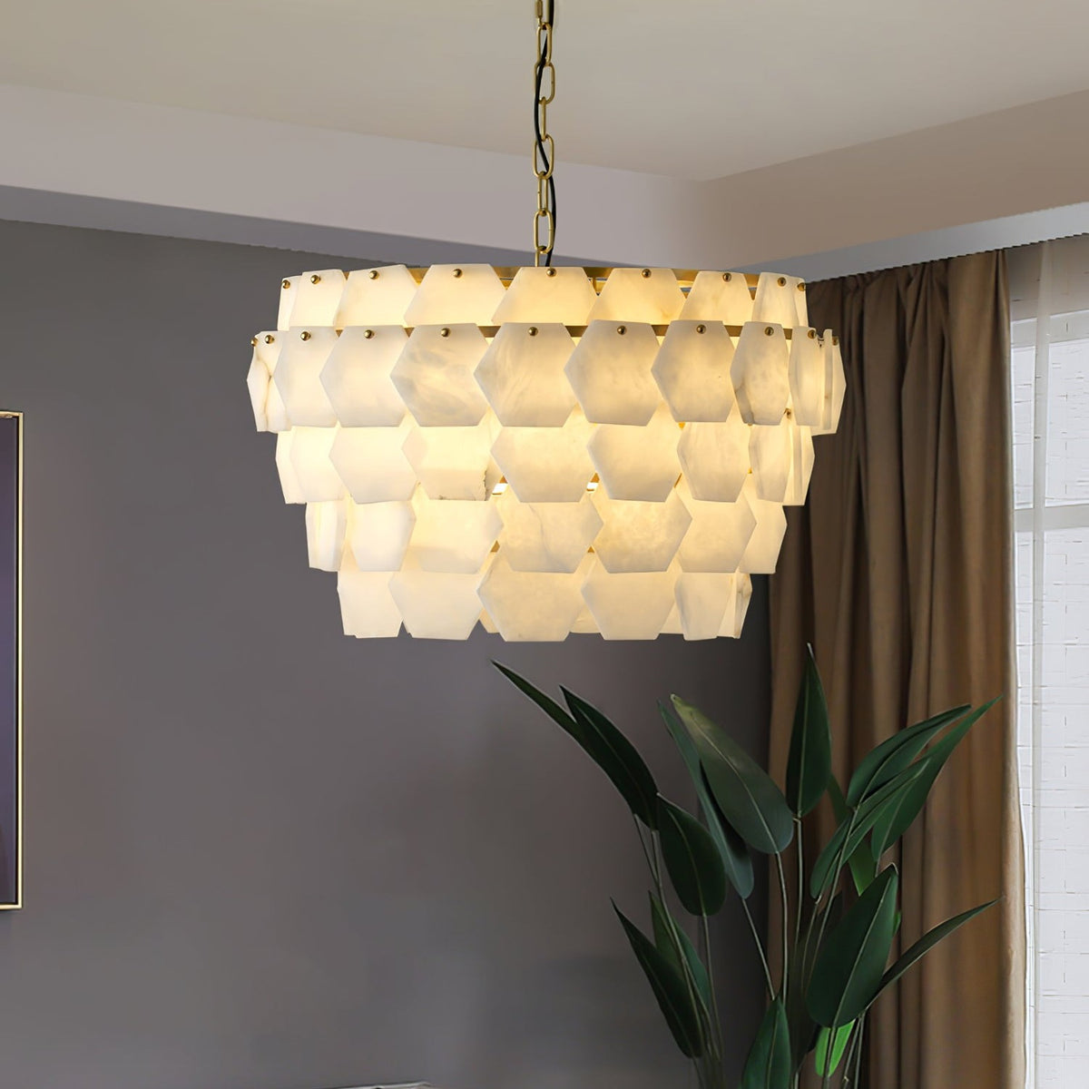 Hexa Cloud Alabaster Pendant Light