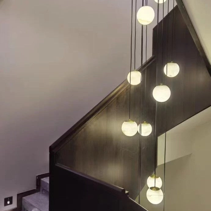 Alabaster Global Wavy Chandelier